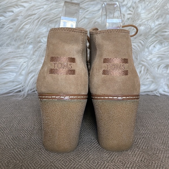 Toms Desert Wedge Toffee Suede Bootie - Picture 5 of 8